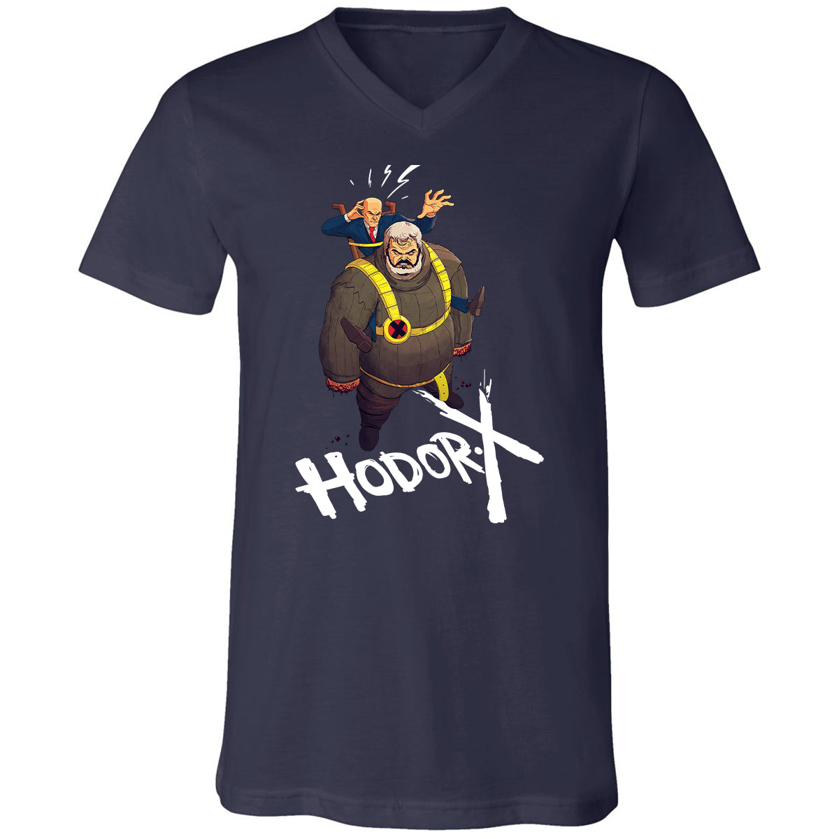 Unisex V-Neck T-Shirt - PQQHWXBV - Navy - 2