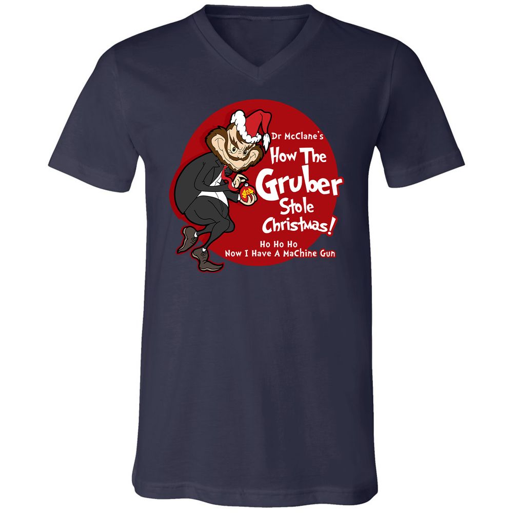 Unisex V-Neck T-Shirt - AYELBFHA - Navy - 2