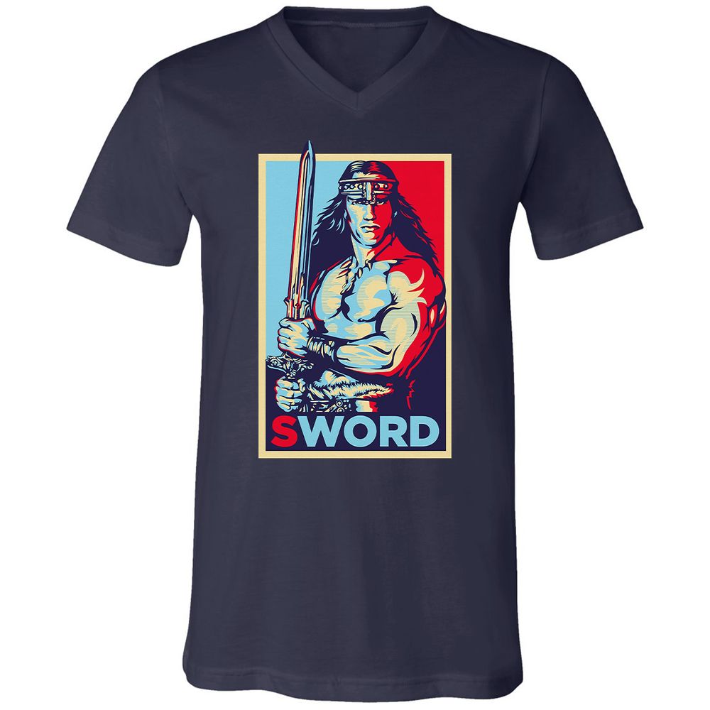 Unisex V-Neck T-Shirt - K8JV657Z - Navy - 2