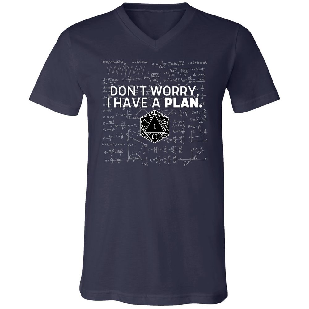 Unisex V-Neck T-Shirt - RQ6R1FUD - Navy - 2