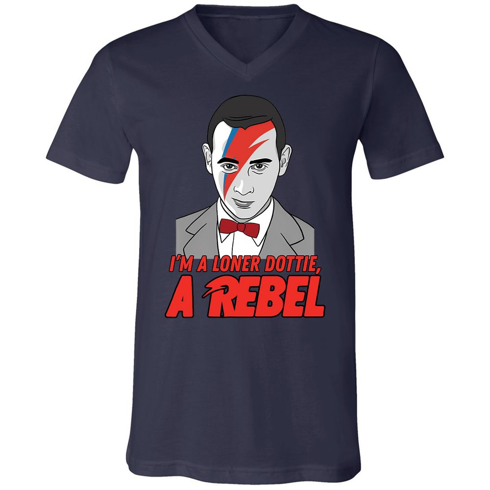 Unisex V-Neck T-Shirt - GLNBK6ES - Navy - 2