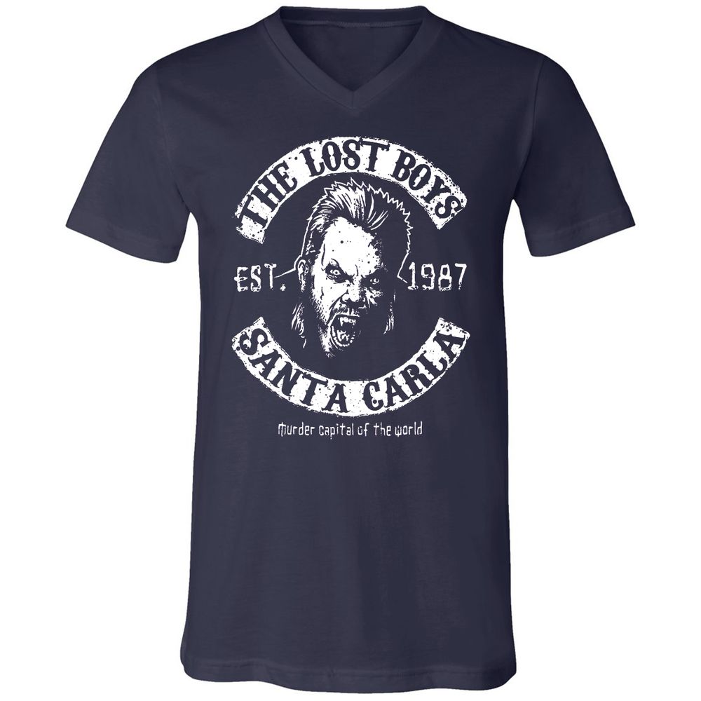 Unisex V-Neck T-Shirt - 3KN1HQJB - Navy - 2