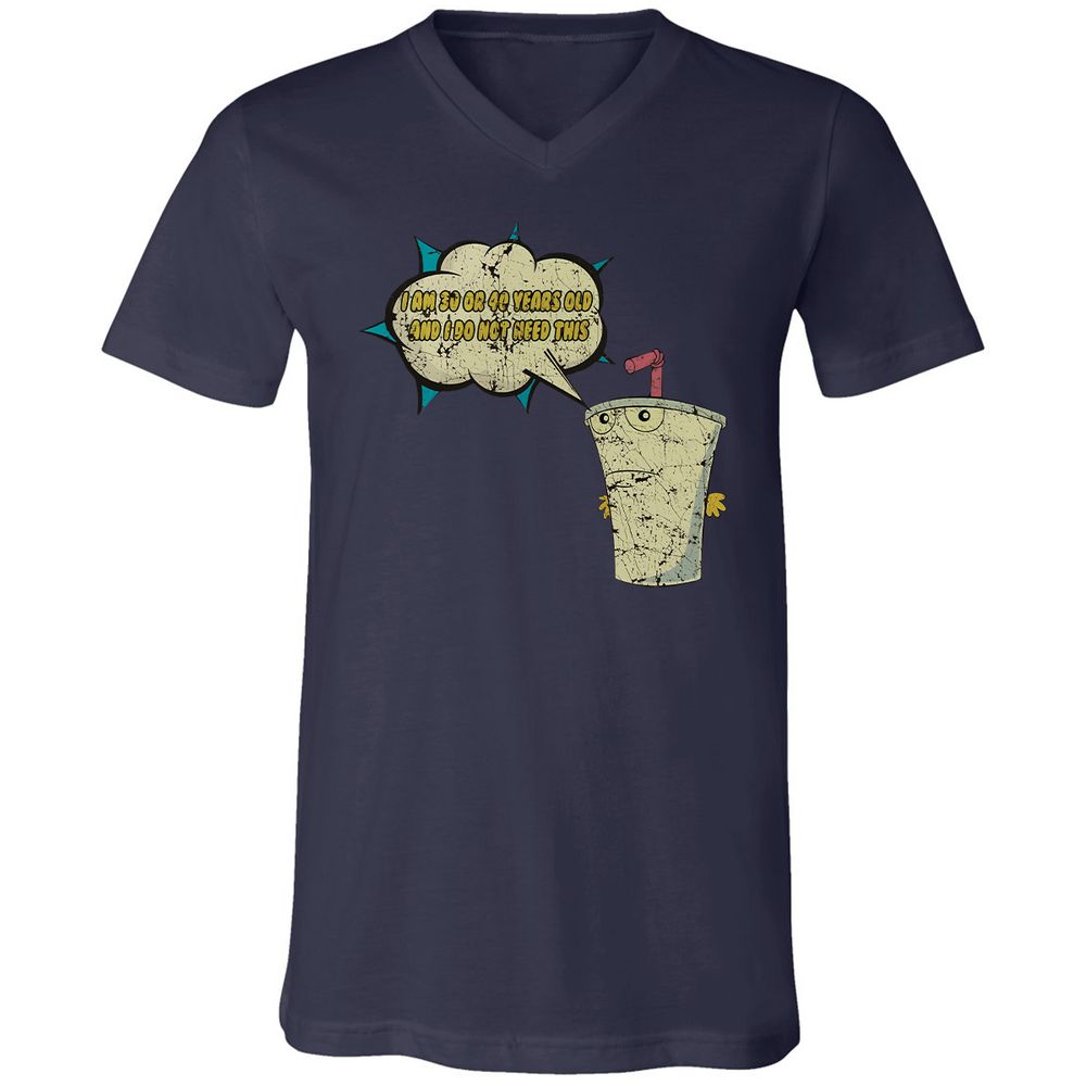 Unisex V-Neck T-Shirt - 669GP9DU - Navy - 2