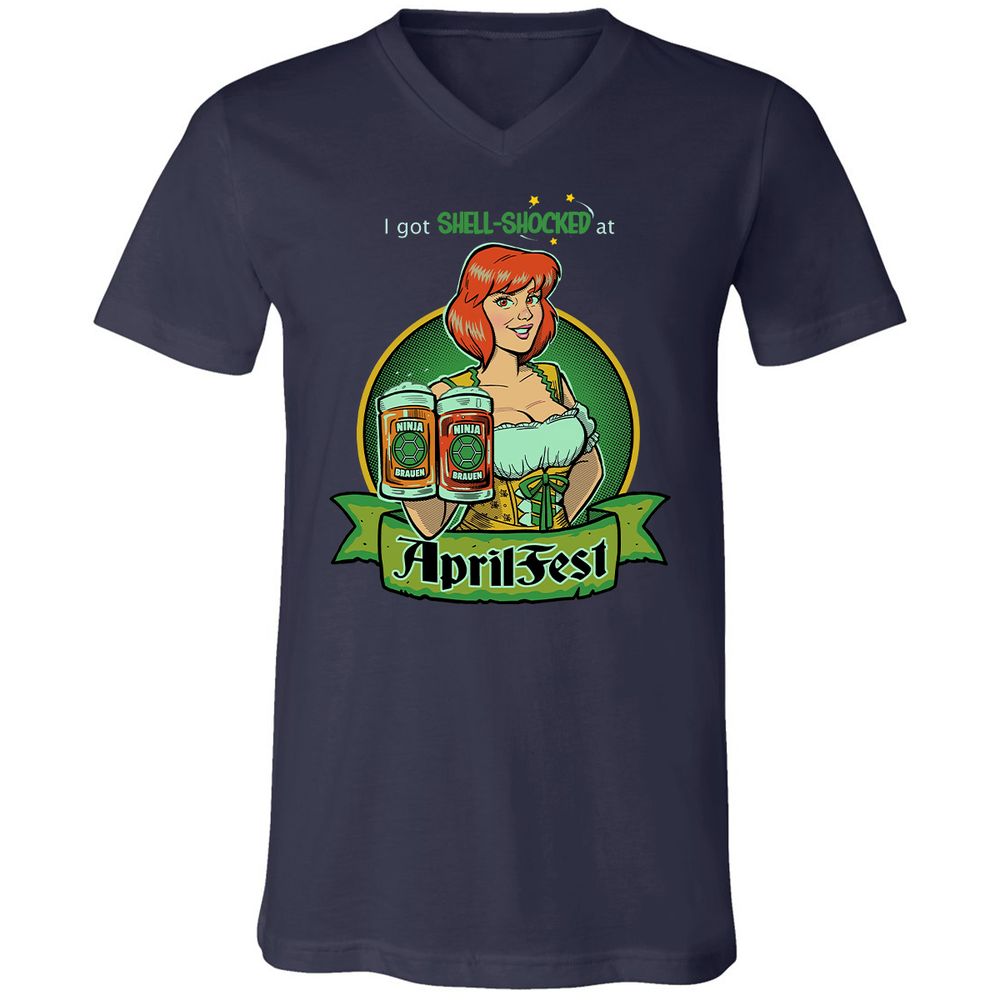 Unisex V-Neck T-Shirt - SFK6RA27 - Navy - 2