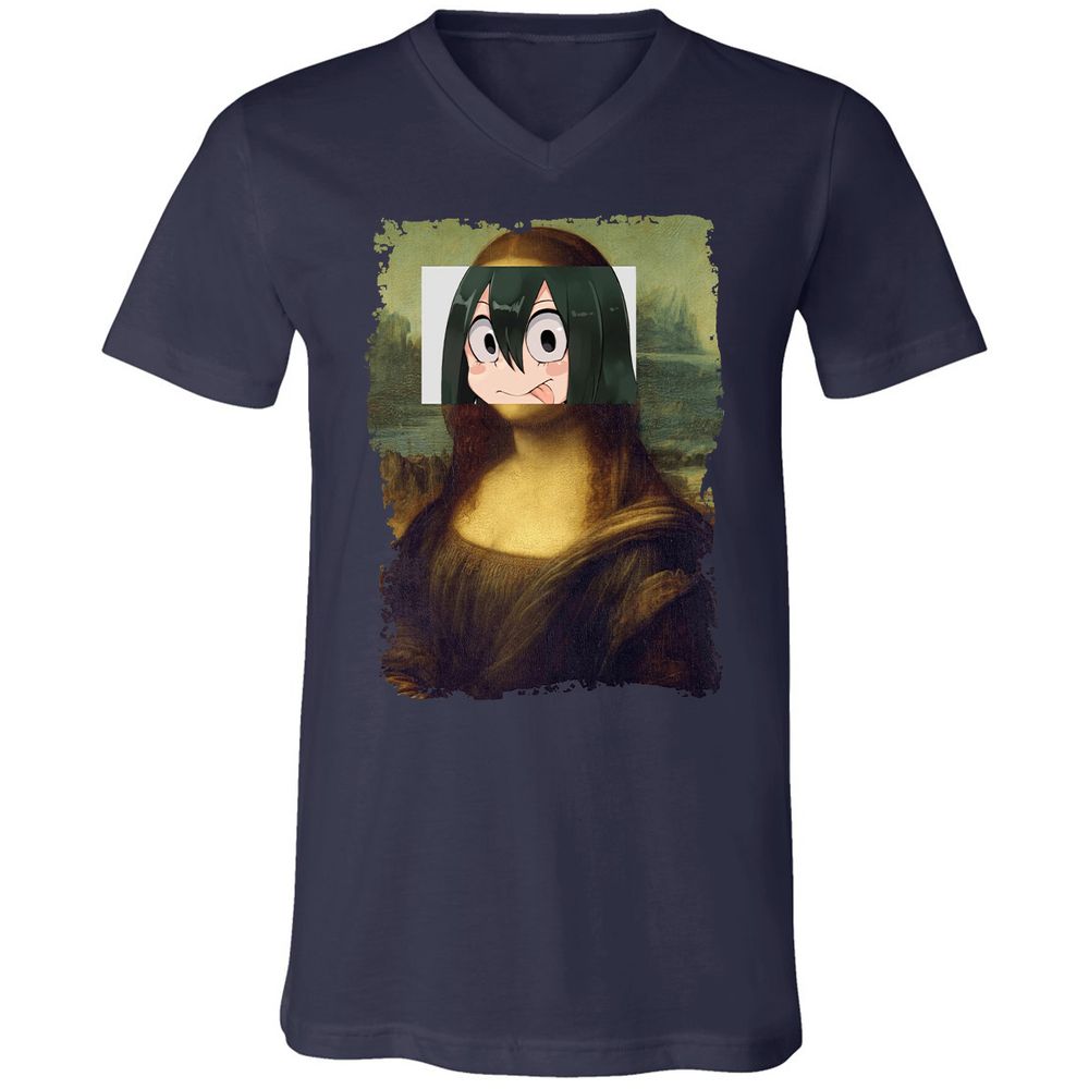 Unisex V-Neck T-Shirt - YEZH46UH - Navy - 2