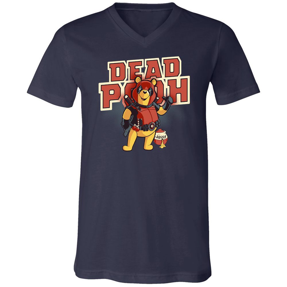 Unisex V-Neck T-Shirt - P6Q373CJ - Navy - 2