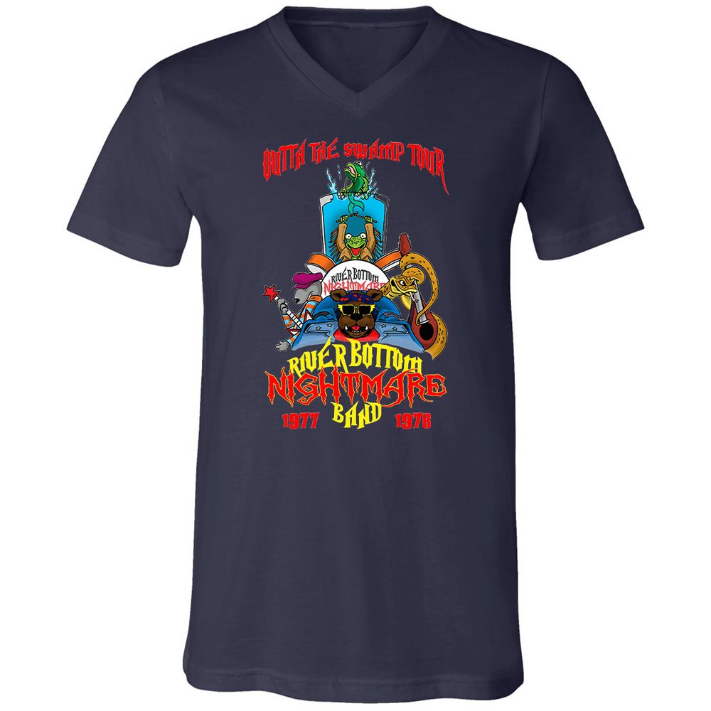 Unisex V-Neck T-Shirt - WKJ7B2PM - Navy - 2