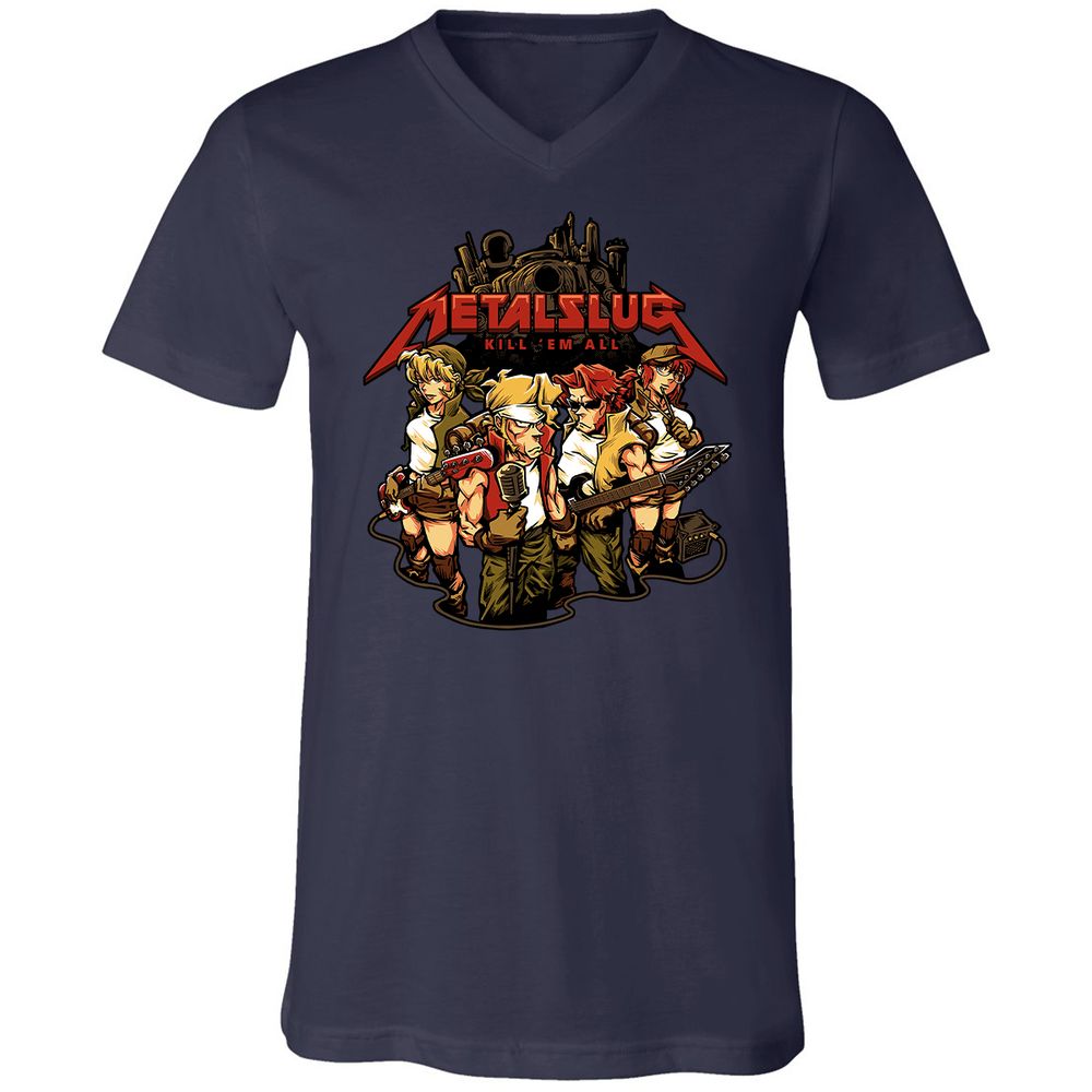 Unisex V-Neck T-Shirt - 9J1E4TKR - Navy - 2