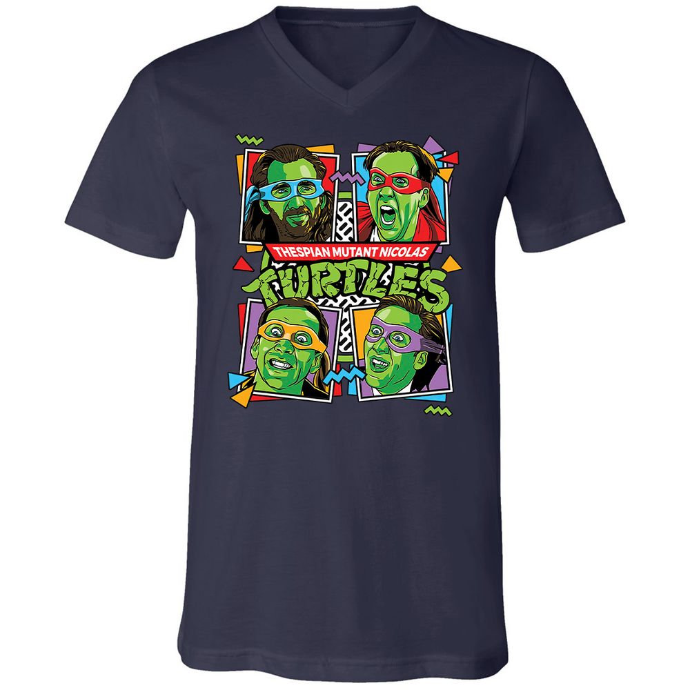 Unisex V-Neck T-Shirt - 5YAXW8UE - Navy - 2