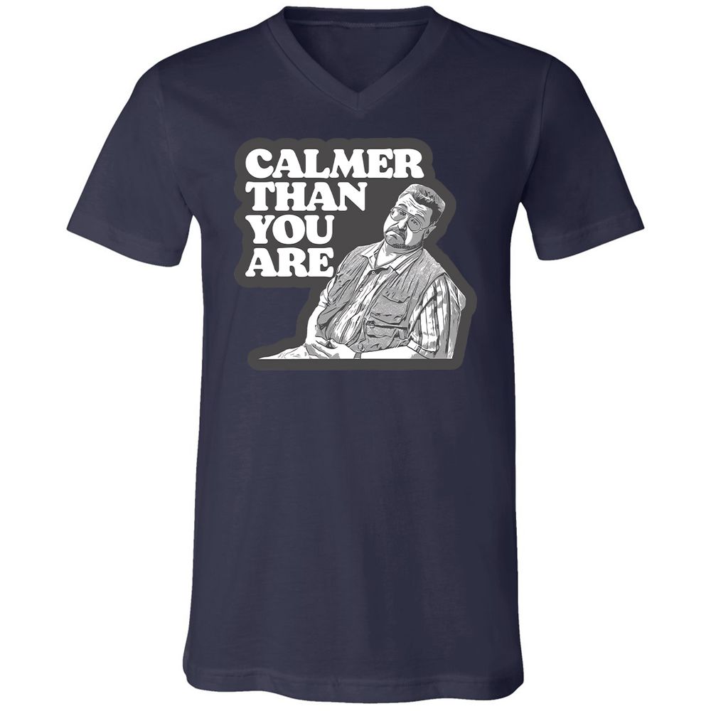 Unisex V-Neck T-Shirt - VKR9JJUW - Navy - 2