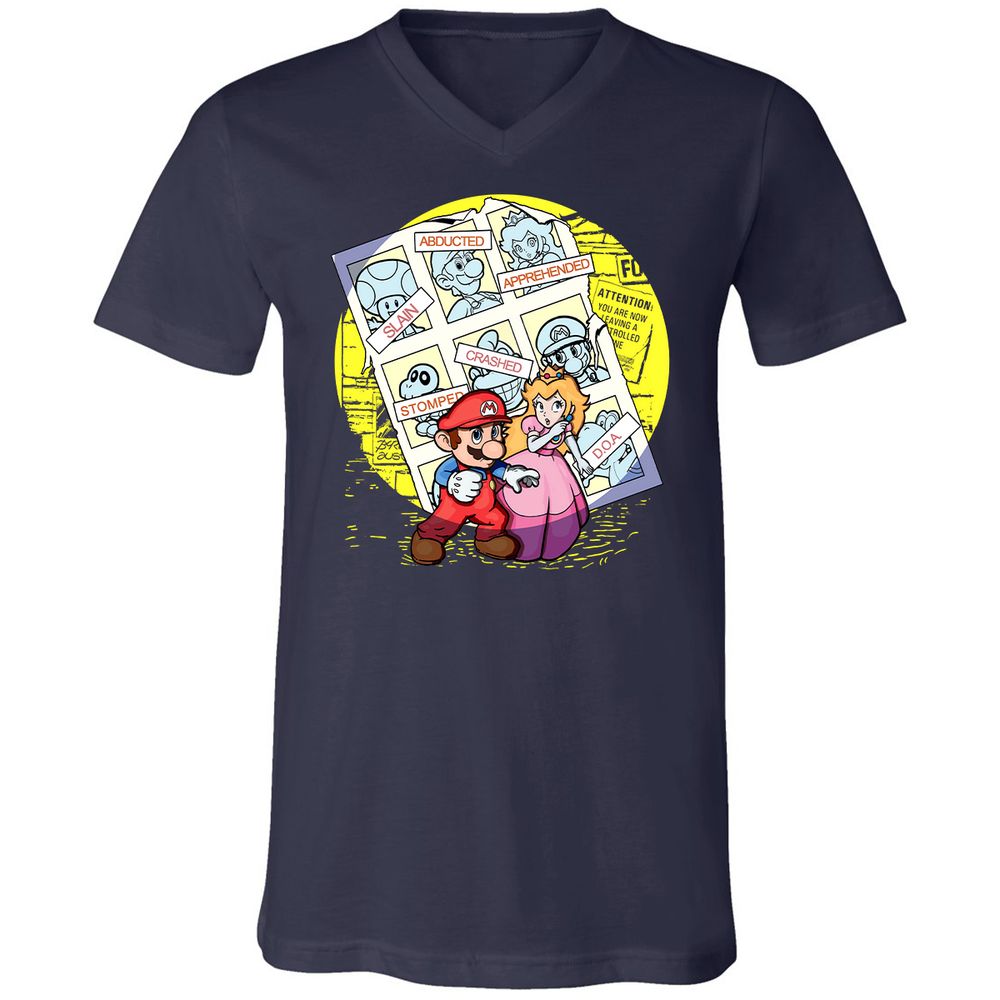 Unisex V-Neck T-Shirt - 6A8GYGWW - Navy - 2