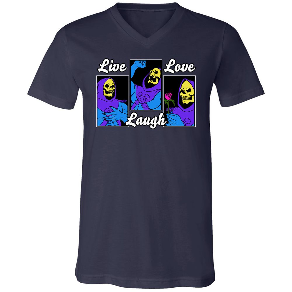 Unisex V-Neck T-Shirt - T62LVCJ7 - Navy - 2