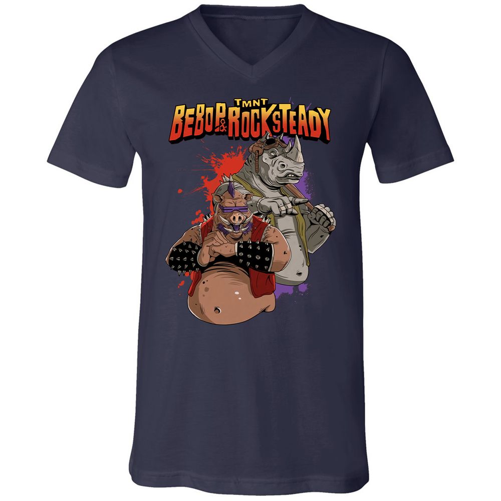 Unisex V-Neck T-Shirt - BVD34VAQ - Navy - 2