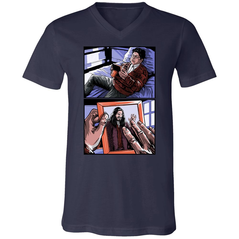 Unisex V-Neck T-Shirt - S8UEUXR5 - Navy - 2