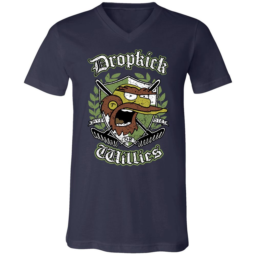 Unisex V-Neck T-Shirt - JCDJKW8U - Navy - 2