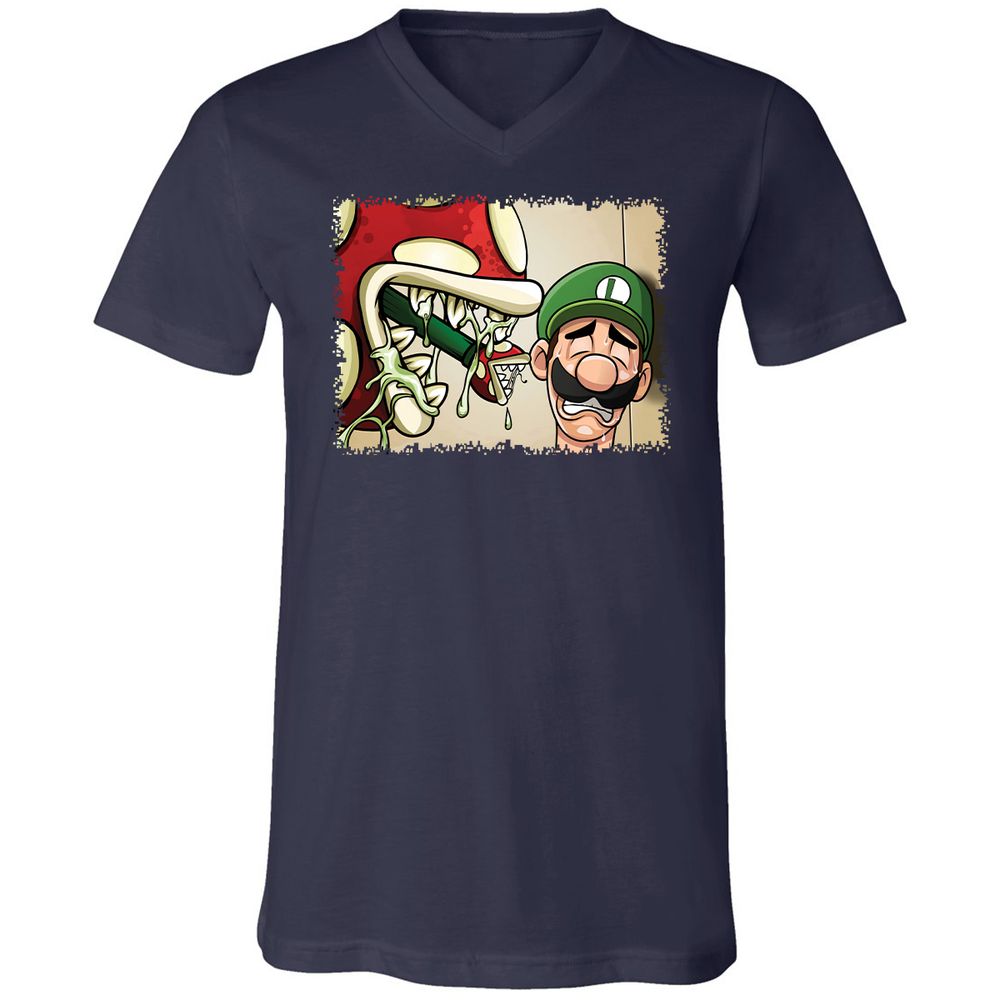 Unisex V-Neck T-Shirt - XJW8PZVB - Navy - 2