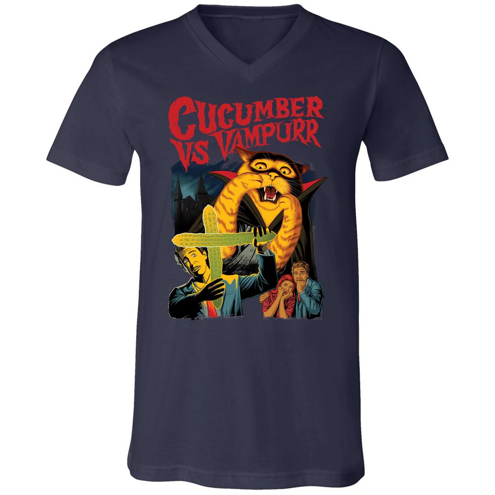 Unisex V-Neck T-Shirt - 3GF5JTE6 - Navy - 2