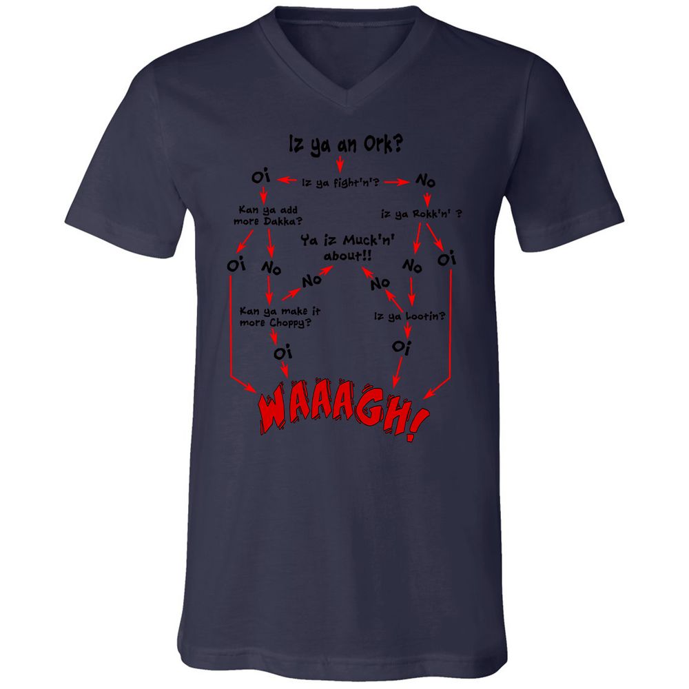 Unisex V-Neck T-Shirt - VUT9GJ9C - Navy - 2
