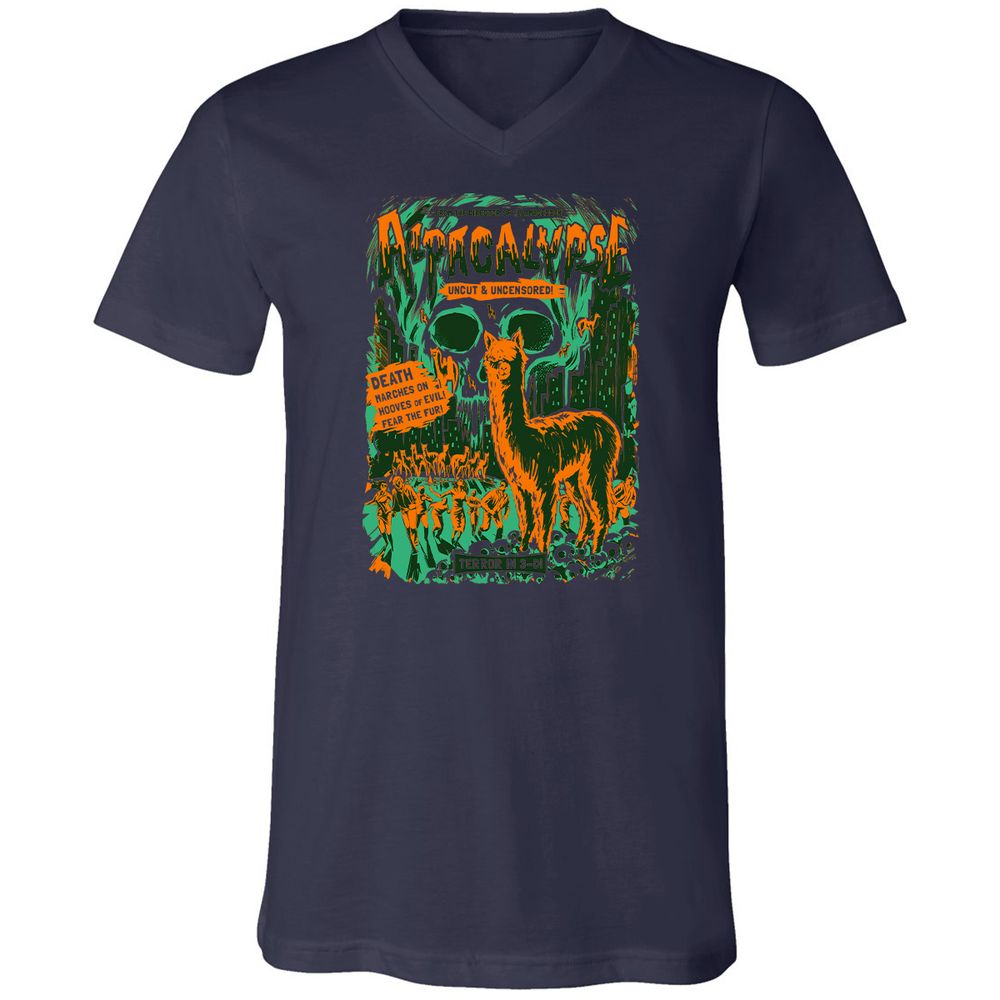 Unisex V-Neck T-Shirt - ASVZRE4L - Navy - 2