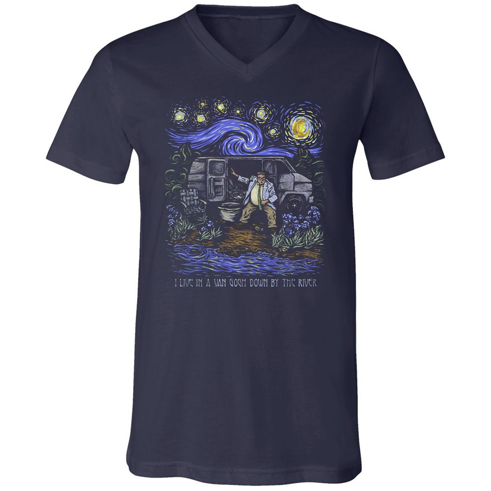 Unisex V-Neck T-Shirt - EXMMWNKE - Navy - 2