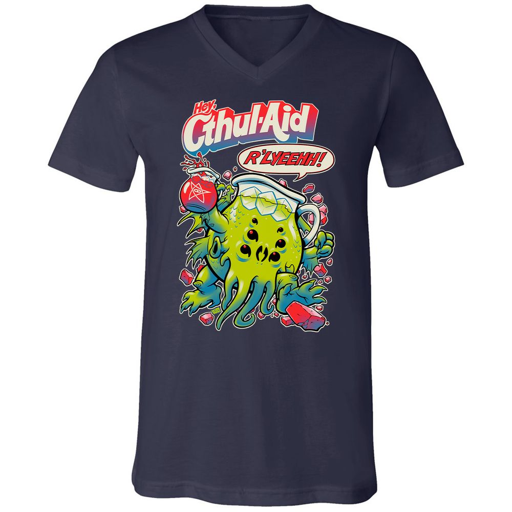Unisex V-Neck T-Shirt - DKPARPGC - Navy - 2