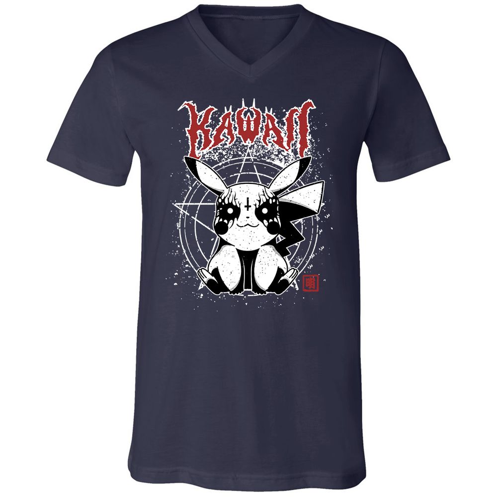 Unisex V-Neck T-Shirt - WXKSA4WF - Navy - 2