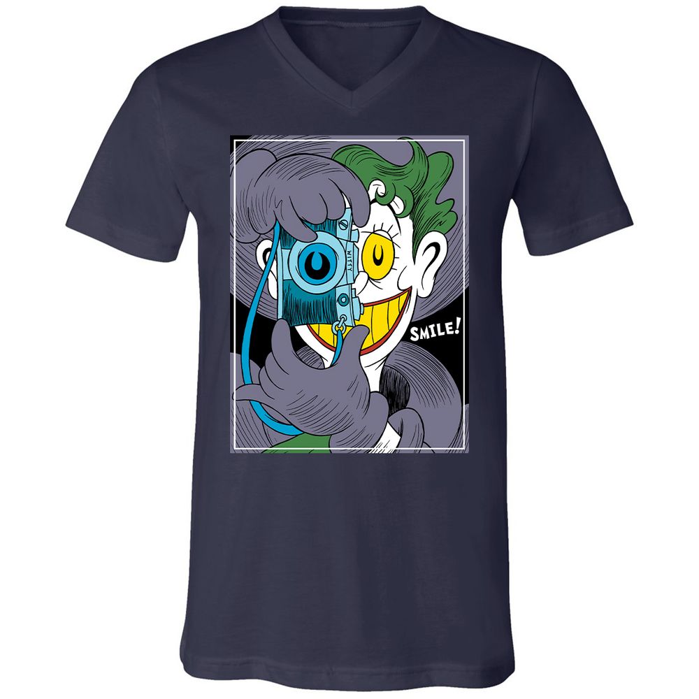 Unisex V-Neck T-Shirt - 6TDVBLV7 - Navy - 2