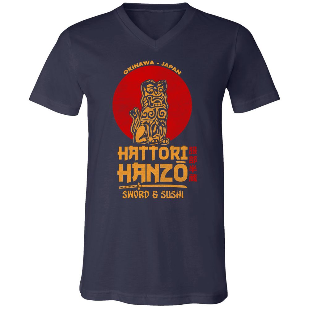Unisex V-Neck T-Shirt - V3QV589B - Navy - 2