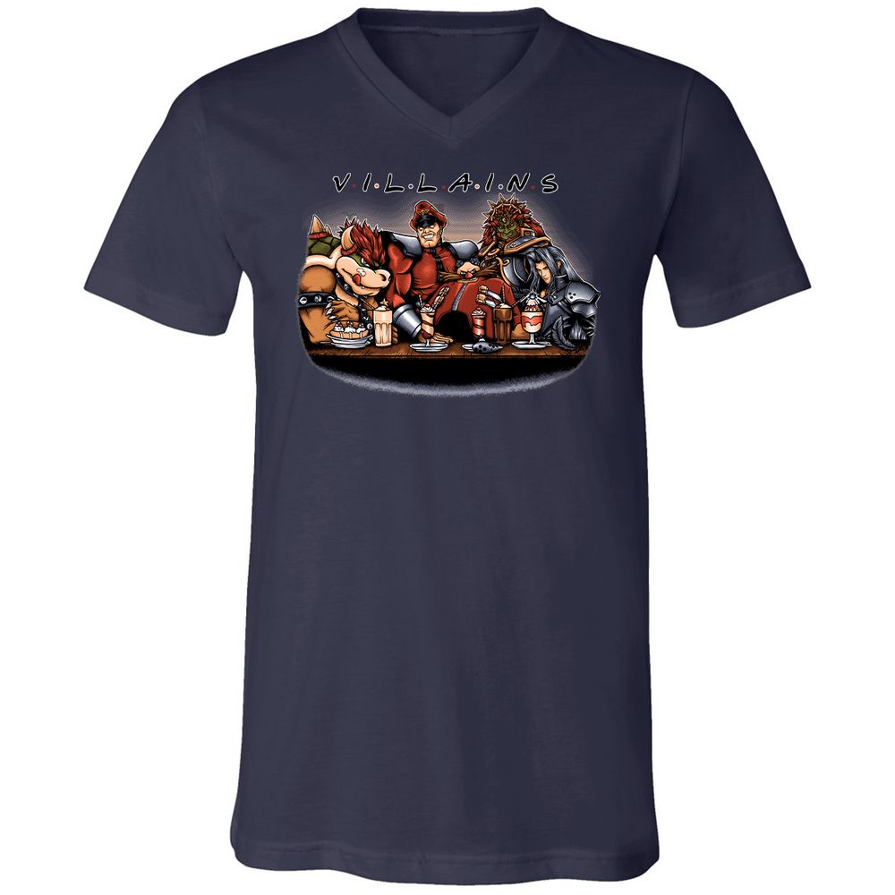 Unisex V-Neck T-Shirt - 3RR22SFN - Navy - 2