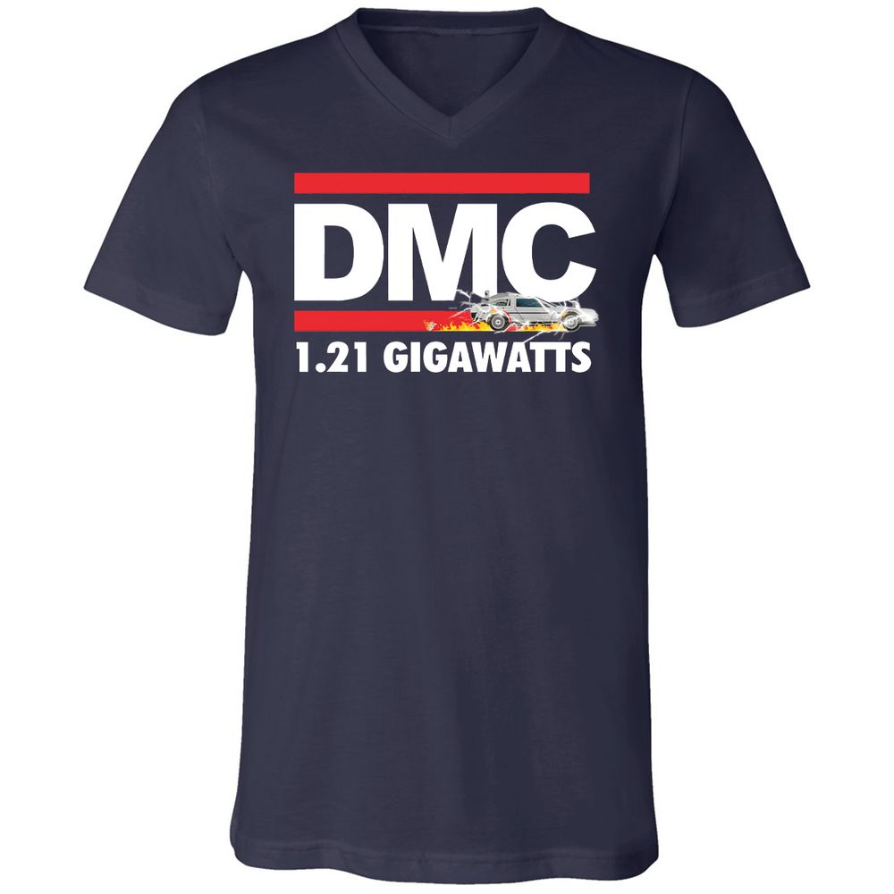 Unisex V-Neck T-Shirt - JYQAJEDK - Navy - 2