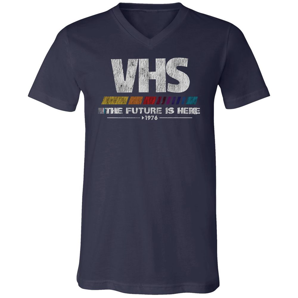 Unisex V-Neck T-Shirt - ZHBZ17W9 - Navy - 2