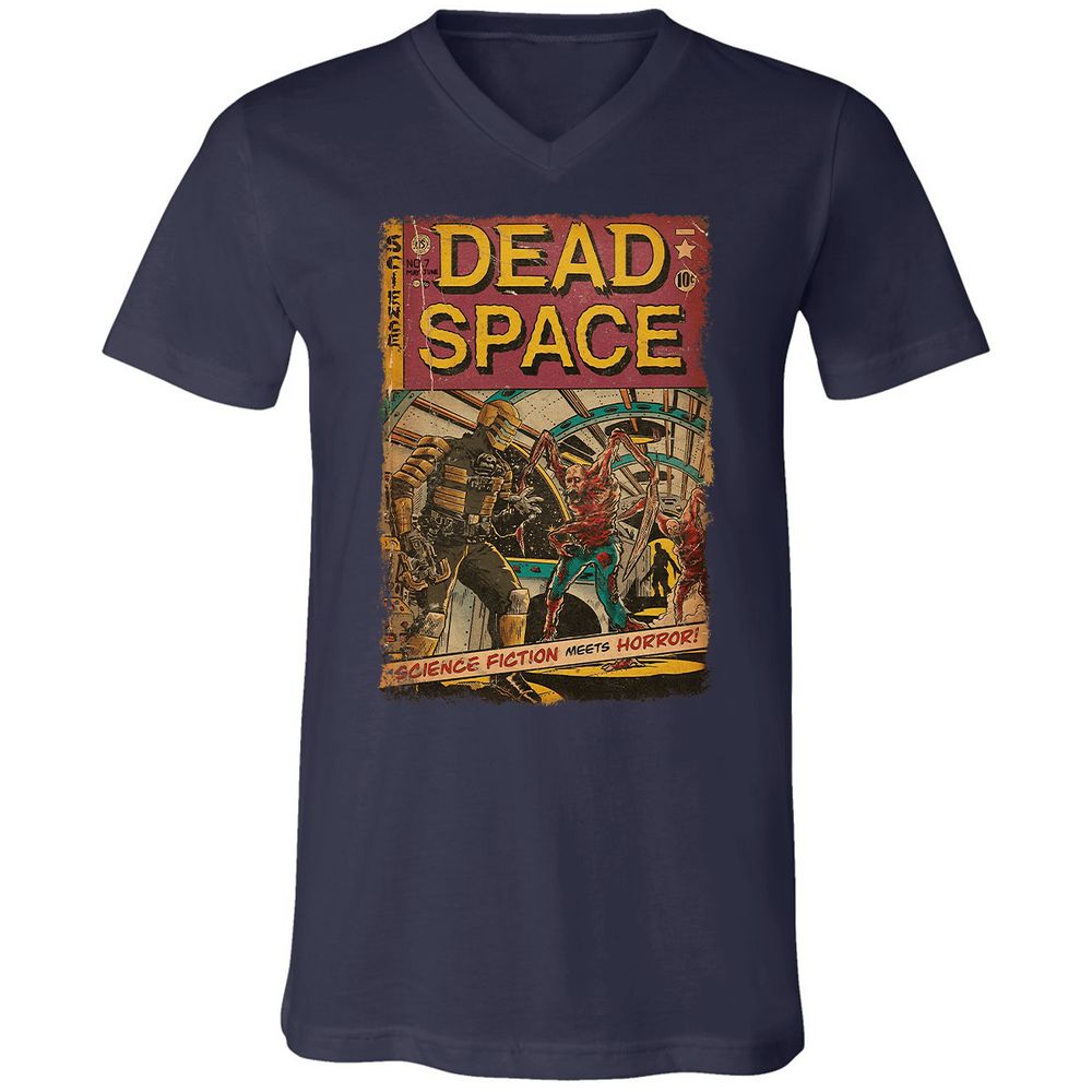 Unisex V-Neck T-Shirt - 7Y1W5J86 - Navy - 2