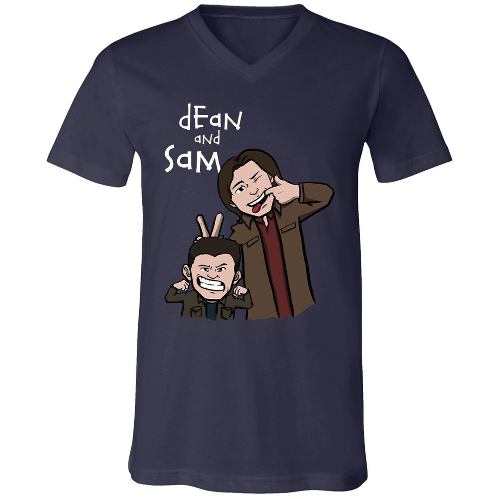 Unisex V-Neck T-Shirt - FKY5WHW4 - Navy - 2