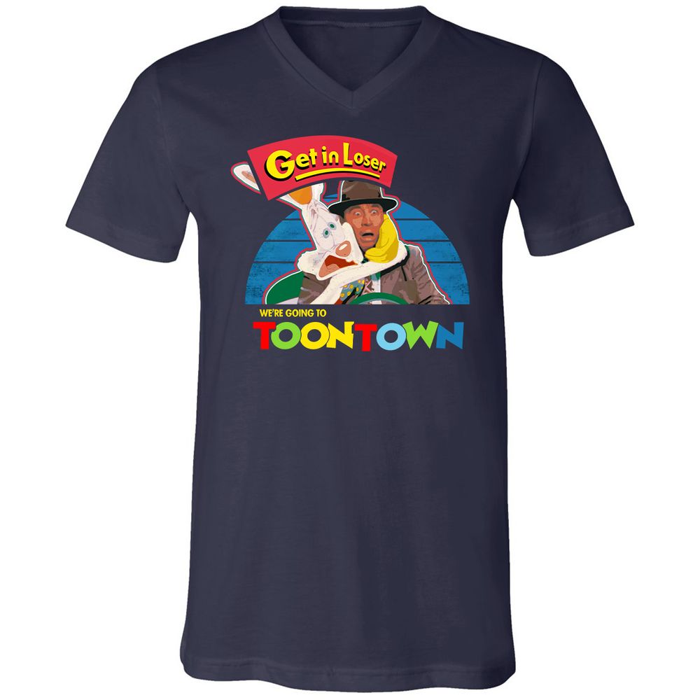 Unisex V-Neck T-Shirt - 4PXMDE5V - Navy - 2