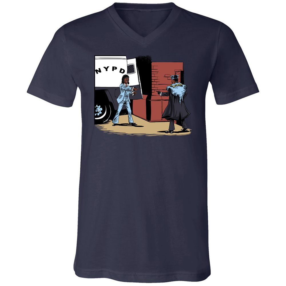 Unisex V-Neck T-Shirt - XAKL37BJ - Navy - 2