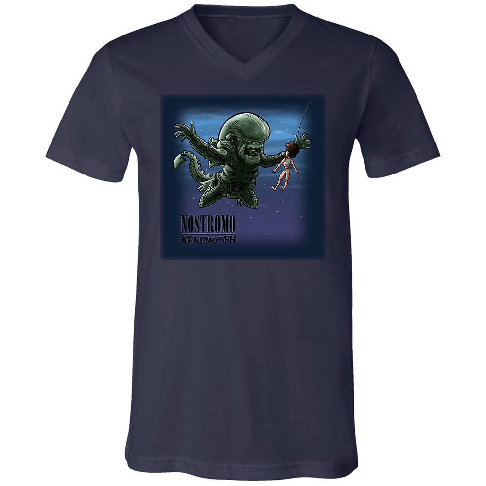 Unisex V-Neck T-Shirt - WS1LWZXY - Navy - 2