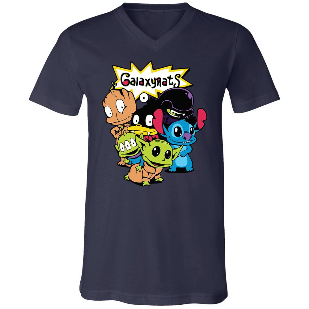 Unisex V-Neck T-Shirt - 89A7M179 - Navy - 2