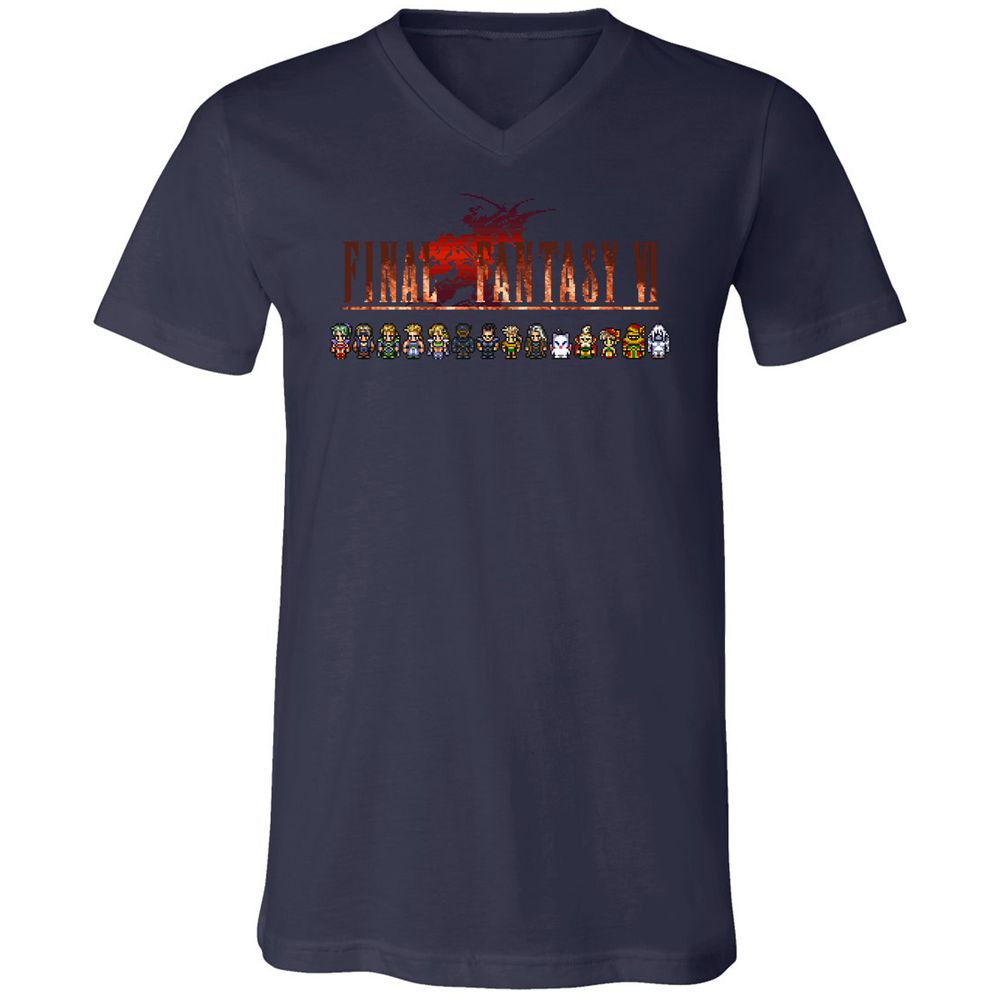 Unisex V-Neck T-Shirt - TE4GHWS2 - Navy - 2