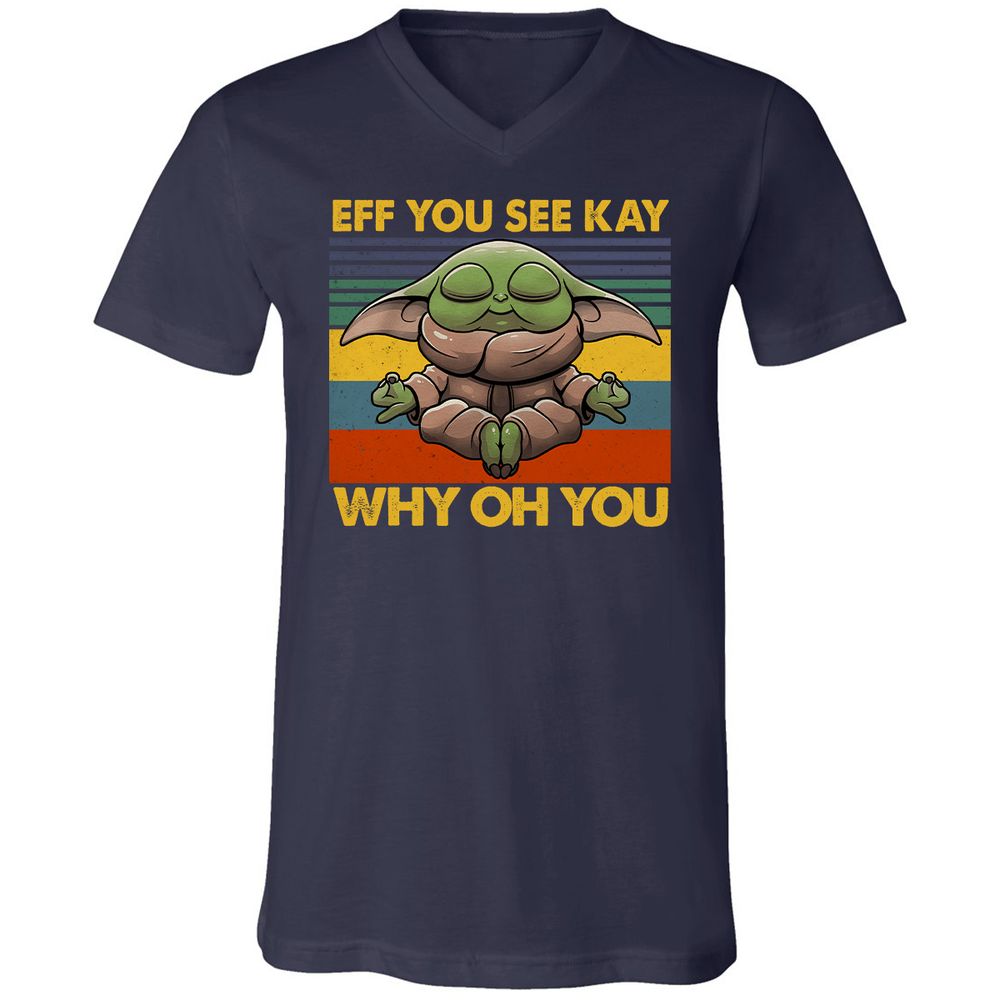 Unisex V-Neck T-Shirt - 81G14EFU - Navy - 2