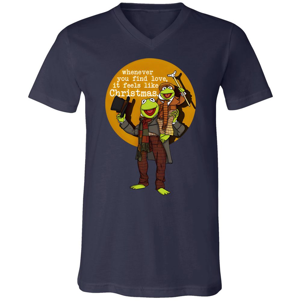 Unisex V-Neck T-Shirt - 77D87D5C - Navy - 2