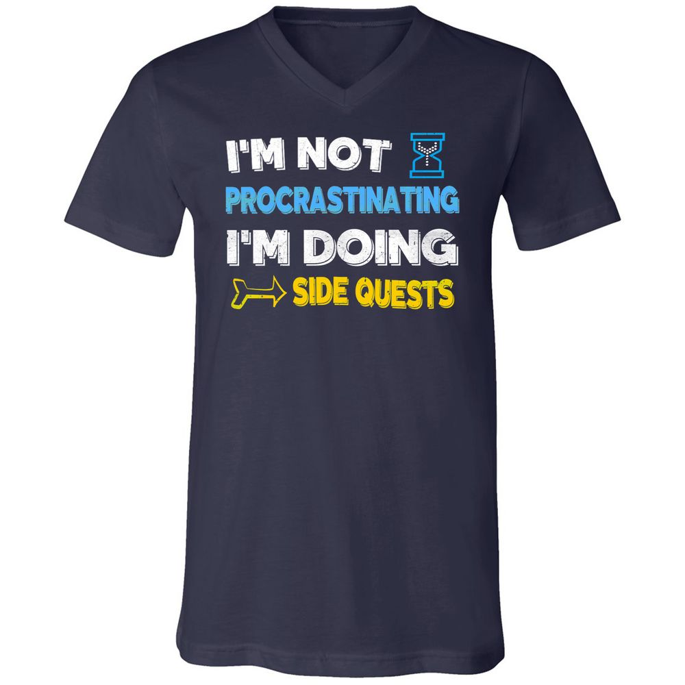 Unisex V-Neck T-Shirt - 7M3E573W - Navy - 2