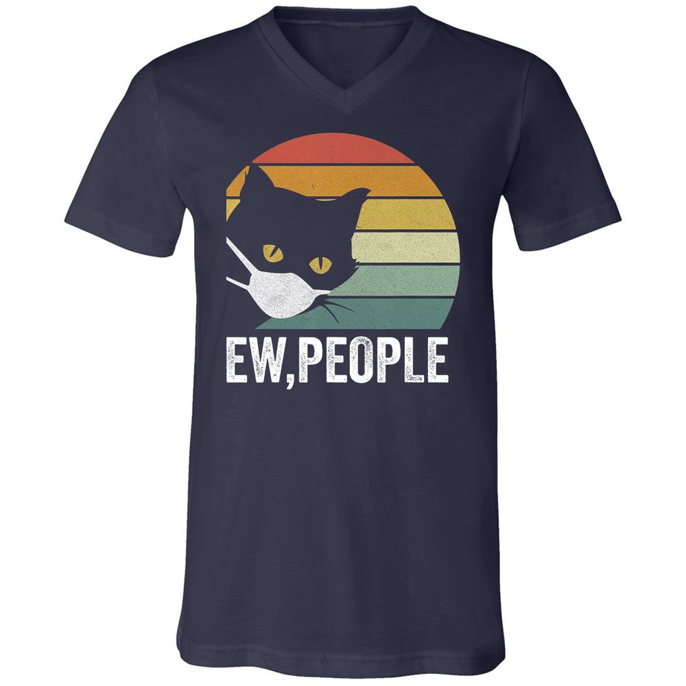 Unisex V-Neck T-Shirt - 89UZW9LN - Navy - 2