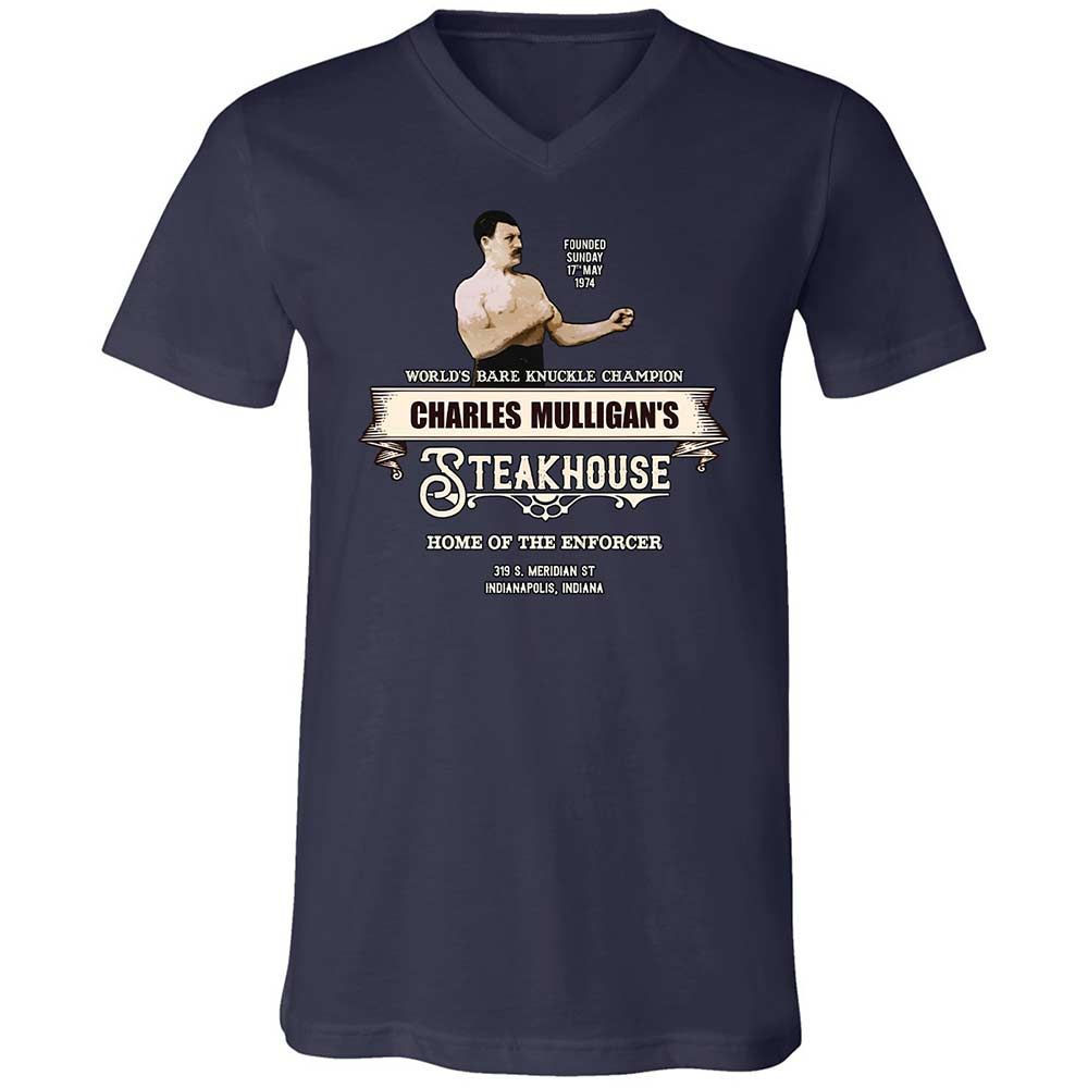 Unisex V-Neck T-Shirt - ESYKZRM8 - Navy - 2