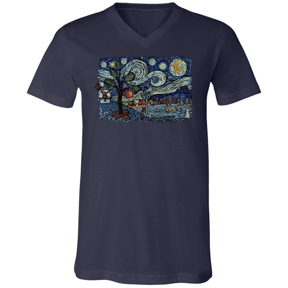 Unisex V-Neck T-Shirt - 9PCYSMEE - Navy - 2