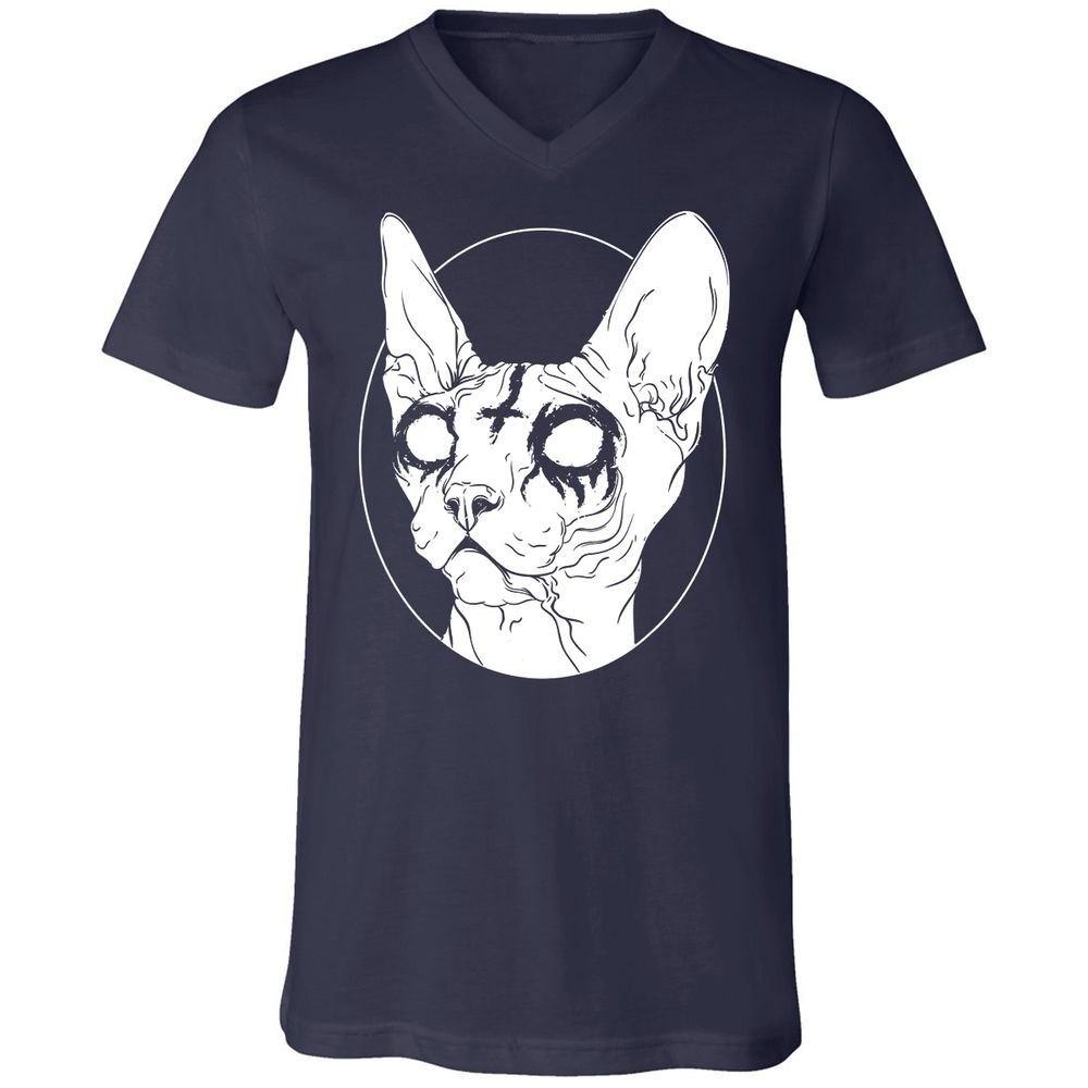 Unisex V-Neck T-Shirt - XN97RFH6 - Navy - 2