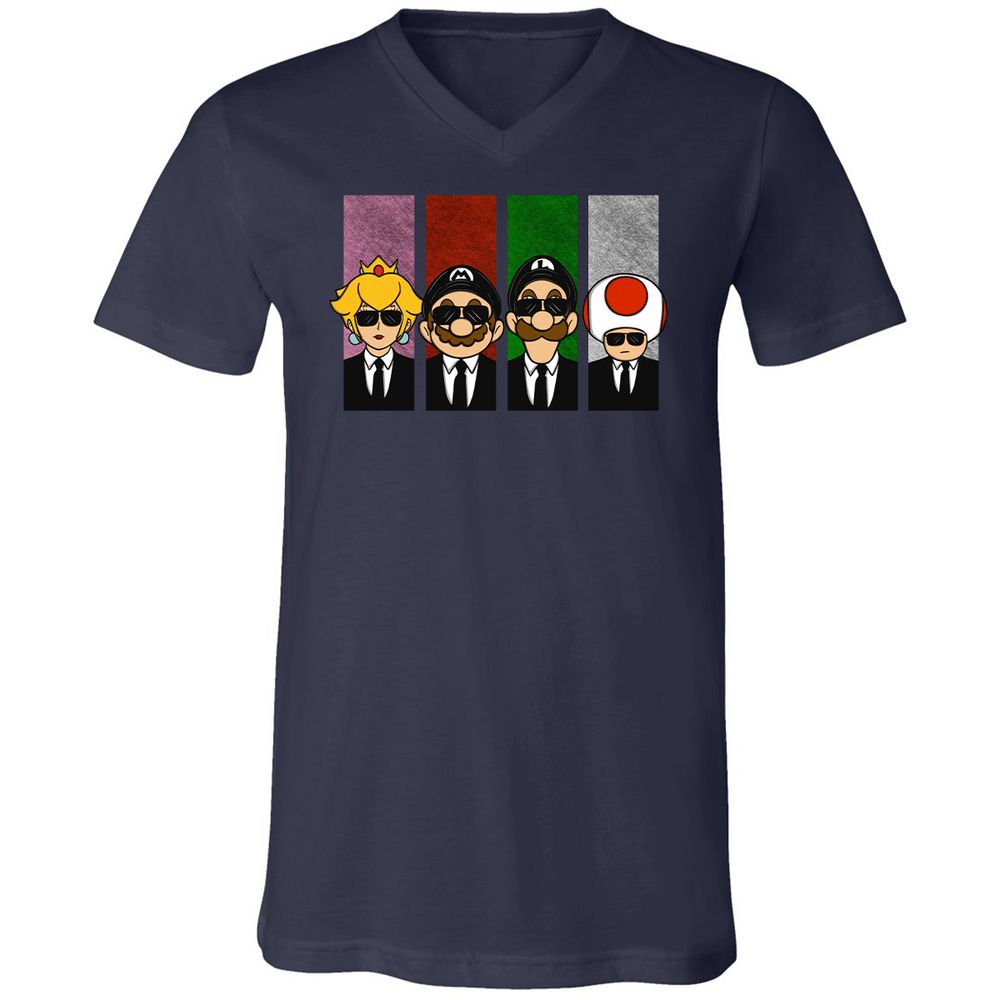 Unisex V-Neck T-Shirt - 1LWQFCUU - Navy - 2