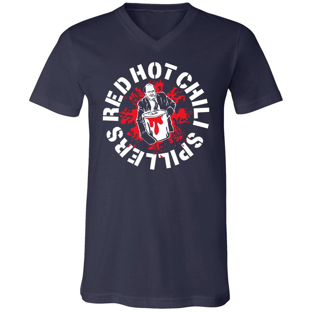 Unisex V-Neck T-Shirt - 8PHQ6CLJ - Navy - 2