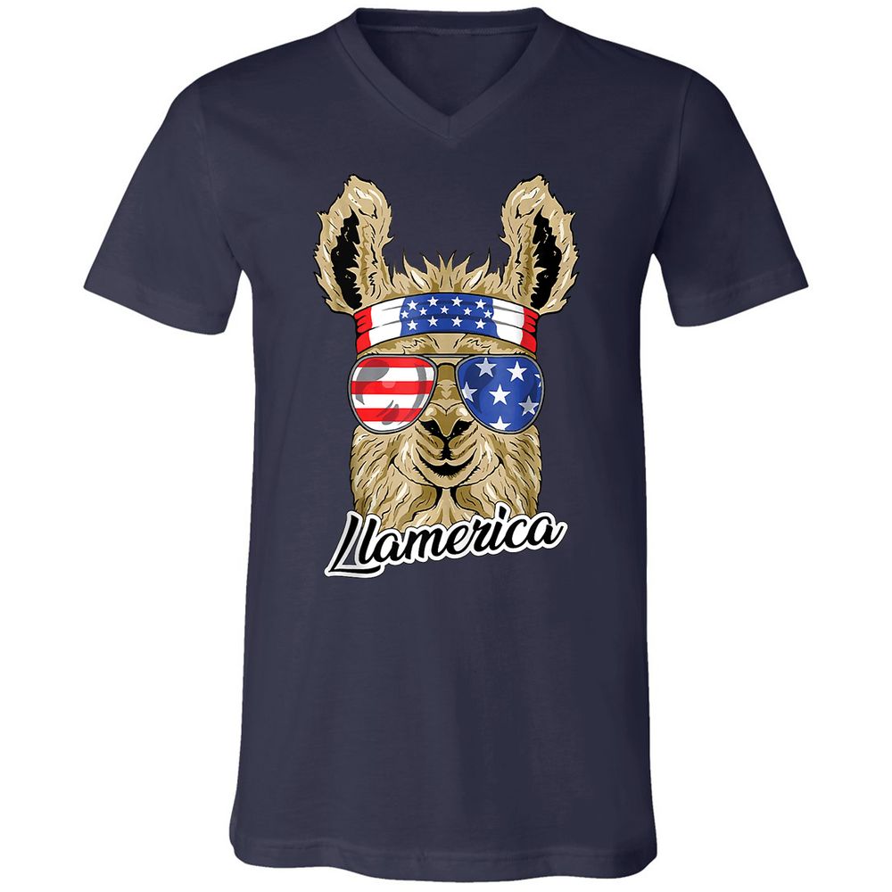 Unisex V-Neck T-Shirt - ZY4XCZ3M - Navy - 2