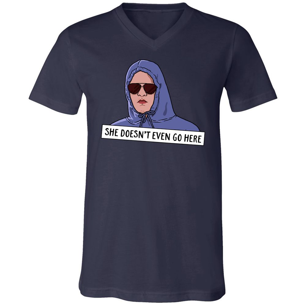 Unisex V-Neck T-Shirt - Z4CQ9BYG - Navy - 2