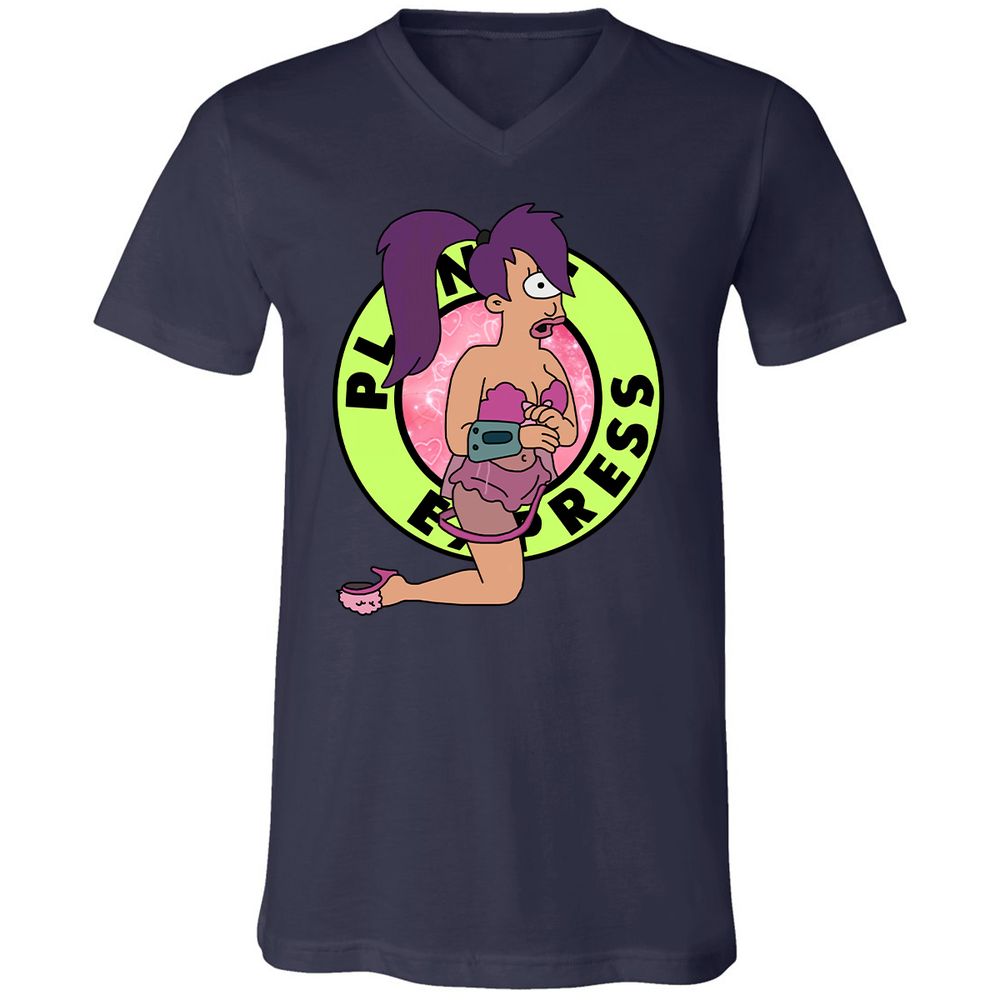 Unisex V-Neck T-Shirt - RVX3BEQ6 - Navy - 2